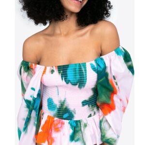 Tanya Taylor Serena top Tie Dye Hyacinth Multi size L